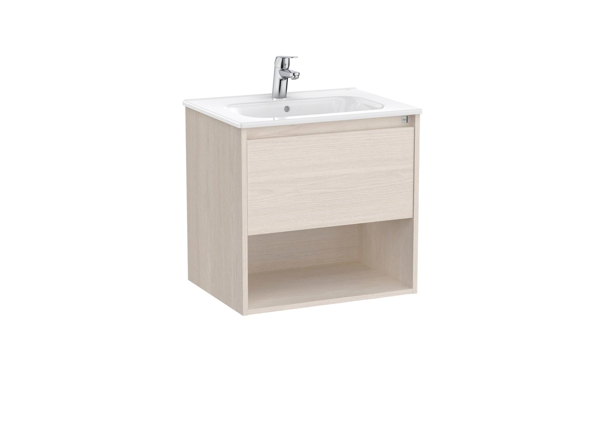 Roca - Tenor Mueble base Tenor de un cajón, un estante abierto en la parte inferior y lavabo - BricoandPool