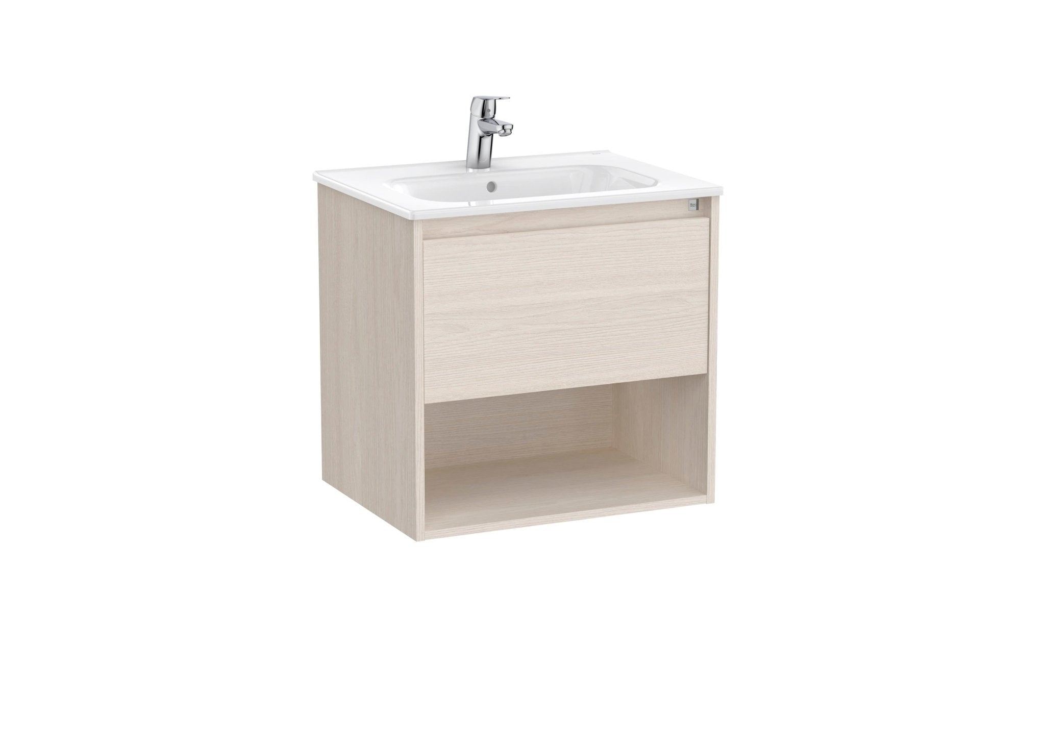 Roca - Tenor Mueble base Tenor de un cajón, un estante abierto en la parte inferior y lavabo - BricoandPool