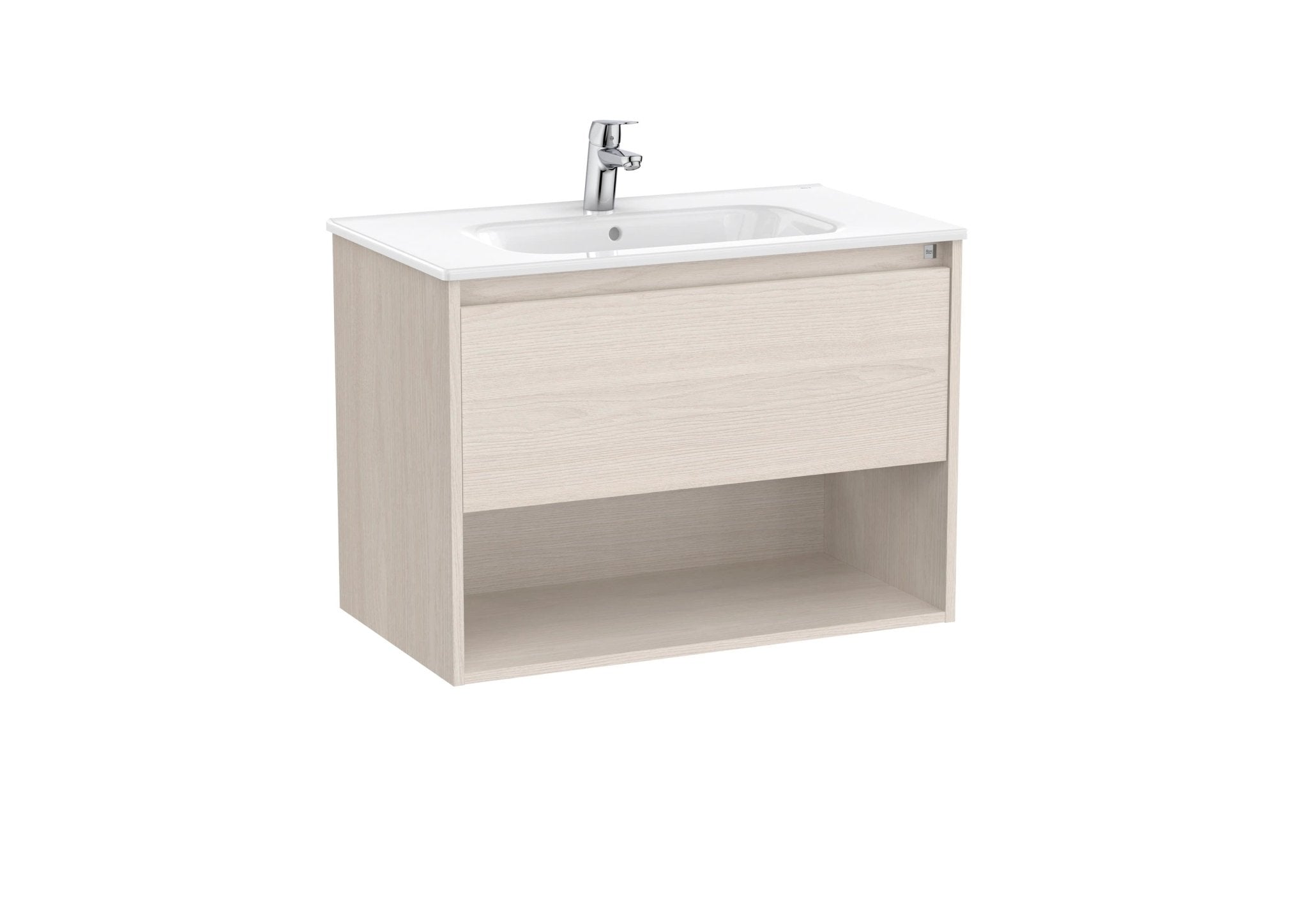Roca - Tenor Mueble base Tenor de un cajón, un estante abierto en la parte inferior y lavabo - BricoandPool