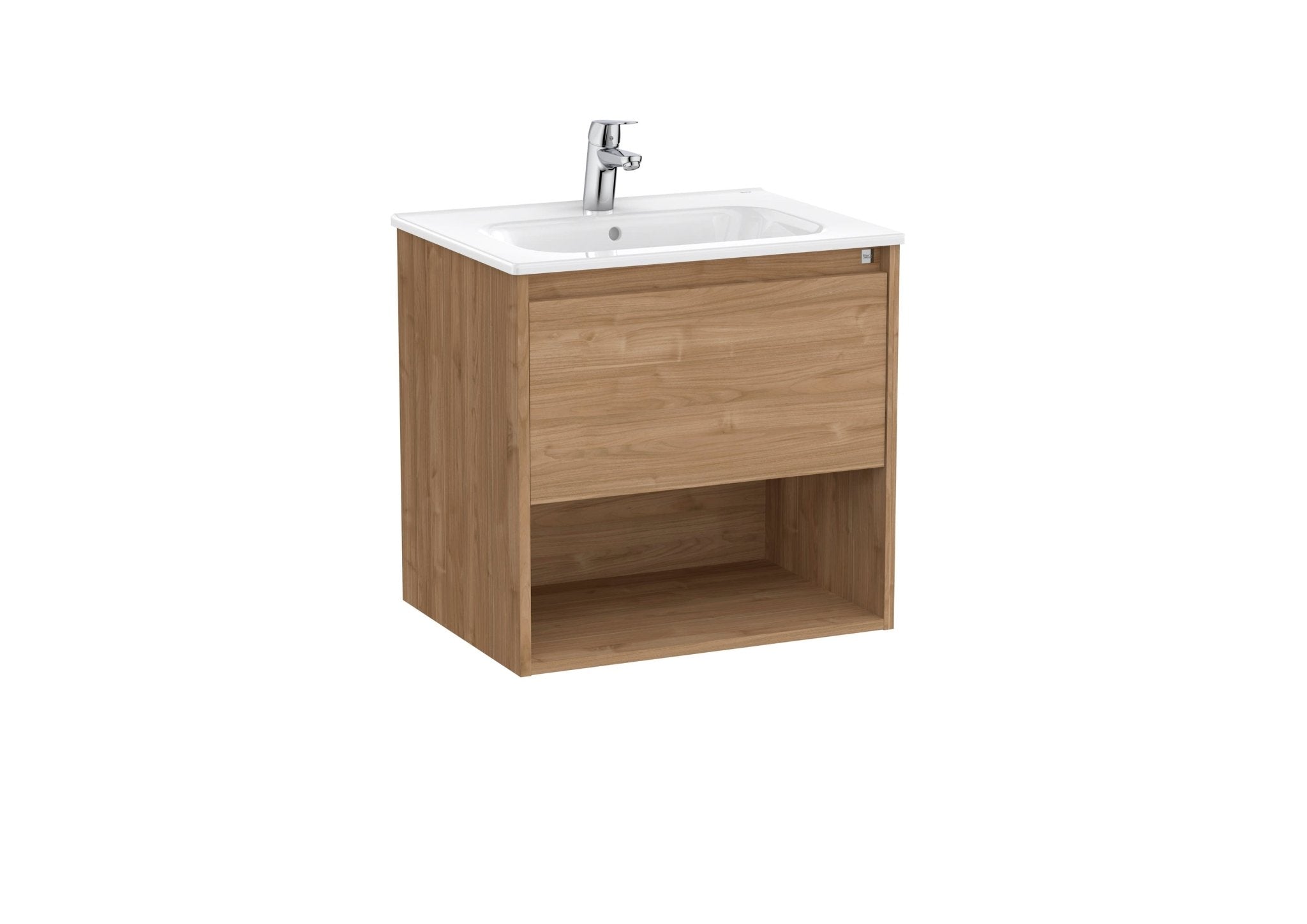 Roca - Tenor Mueble base Tenor de un cajón, un estante abierto en la parte inferior y lavabo - BricoandPool