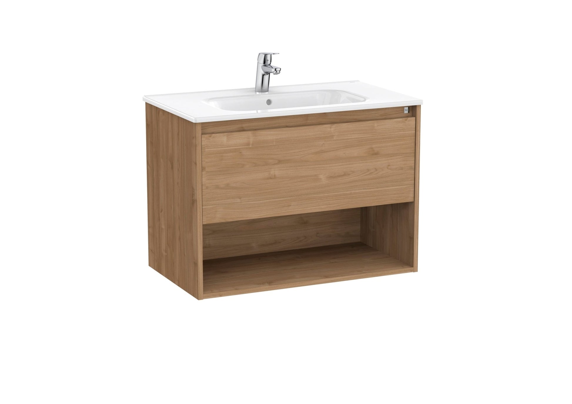 Roca - Tenor Mueble base Tenor de un cajón, un estante abierto en la parte inferior y lavabo - BricoandPool
