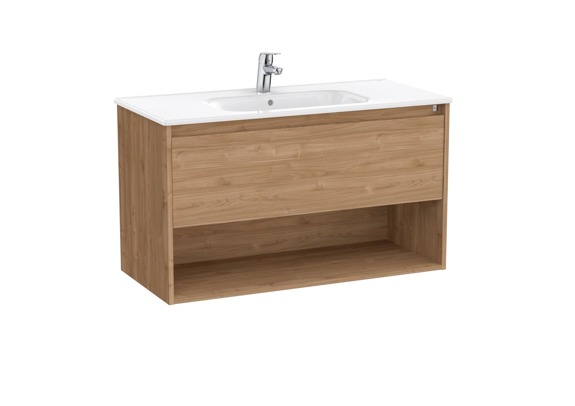 Roca - Tenor Mueble base Tenor de un cajón, un estante abierto en la parte inferior y lavabo - BricoandPool