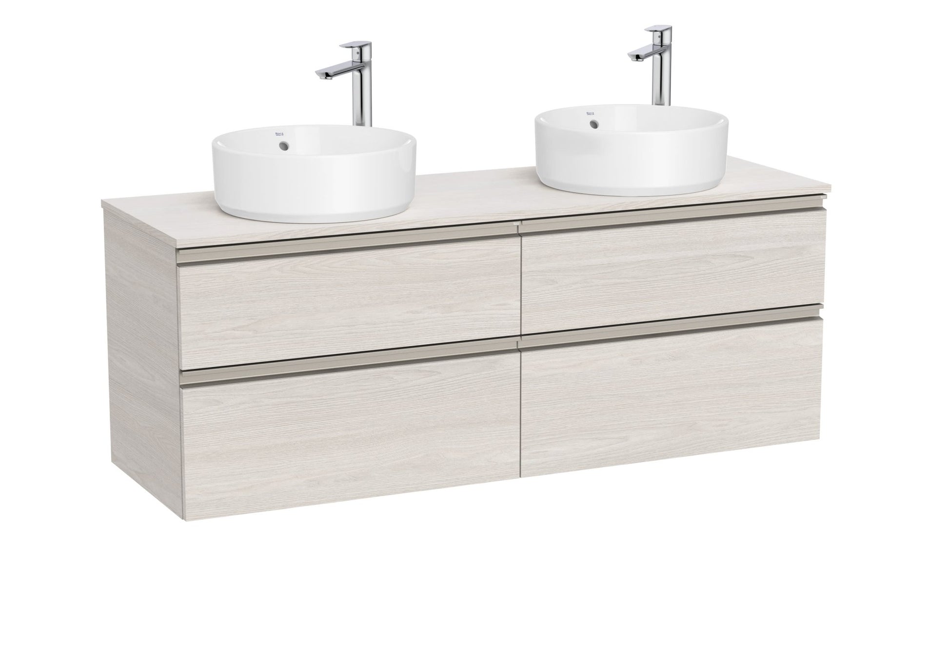 Roca - The Gap Mueble base de cuatro cajones para dos lavabos de sobre encimera - BricoandPool