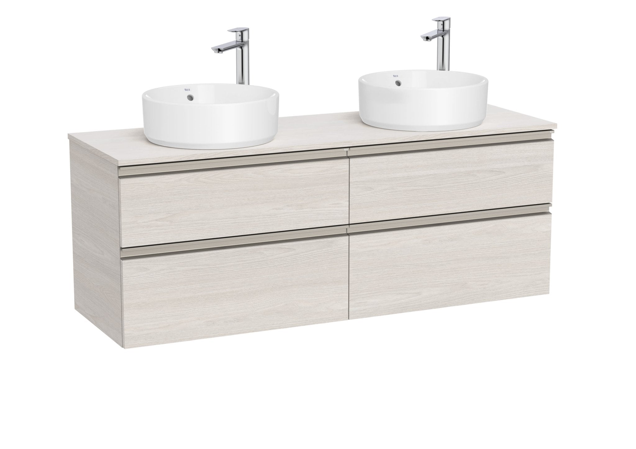 Roca - The Gap Mueble base de cuatro cajones para dos lavabos de sobre encimera - BricoandPool