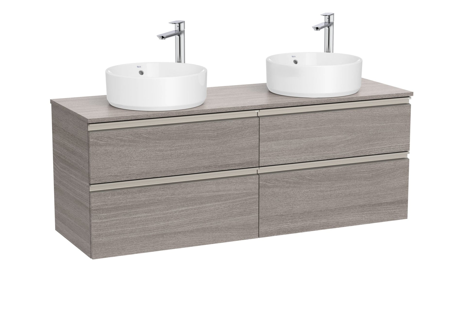 Roca - The Gap Mueble base de cuatro cajones para dos lavabos de sobre encimera - BricoandPool