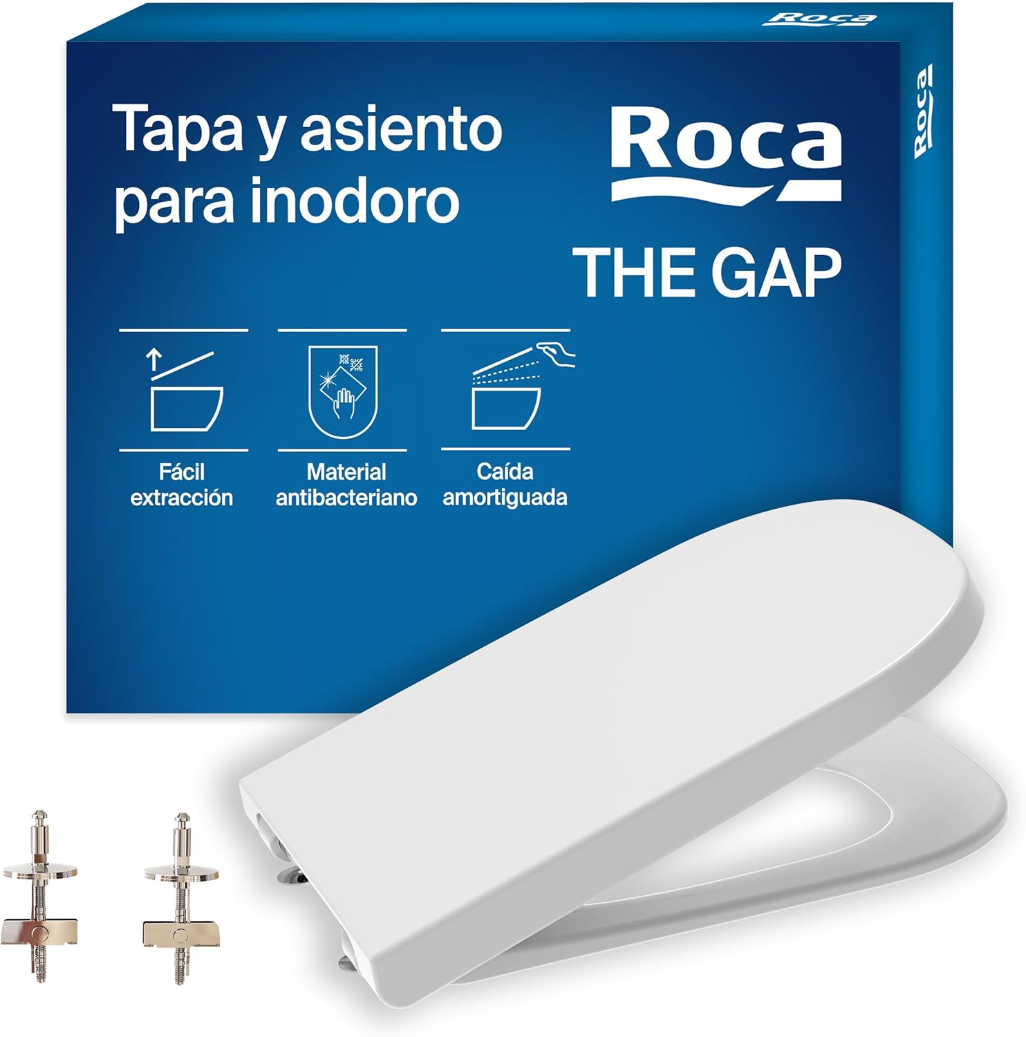 Roca - THE GAP SQUARE Tapa Asiento Caída Normal A801470004/A80147000B - BricoandPool