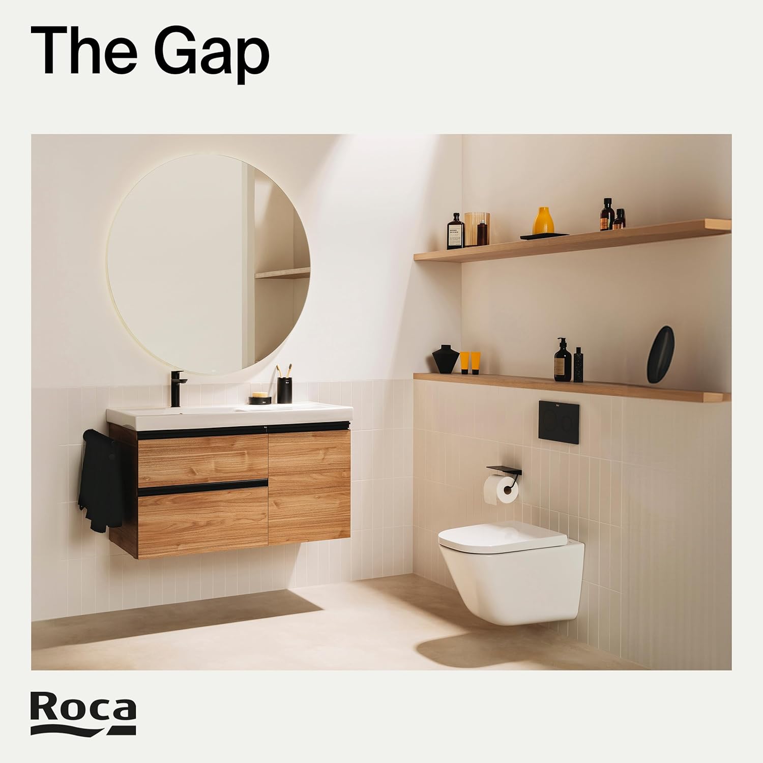 Roca - THE GAP SQUARE Tapa Asiento Caída Normal A801470004/A80147000B - BricoandPool