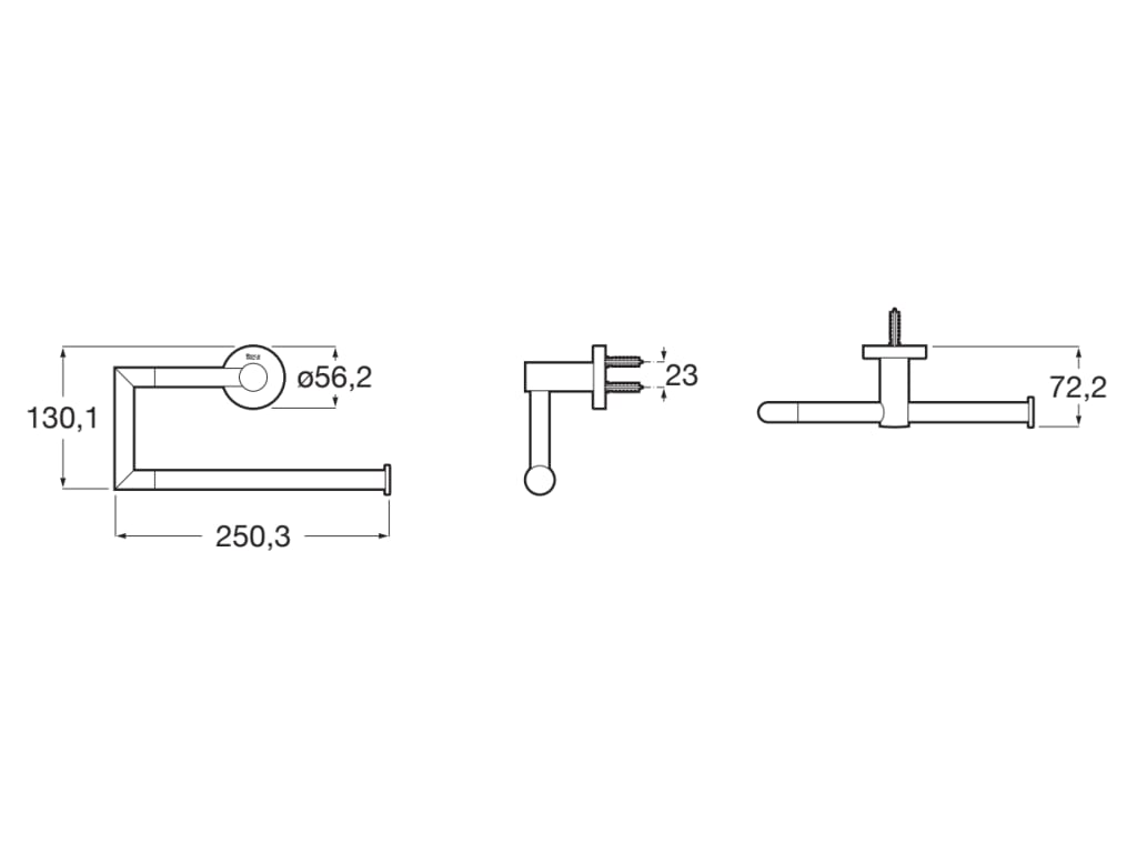 Roca - Toallero de anilla Hotels Round Negro Mate A817579C40 - BricoandPool