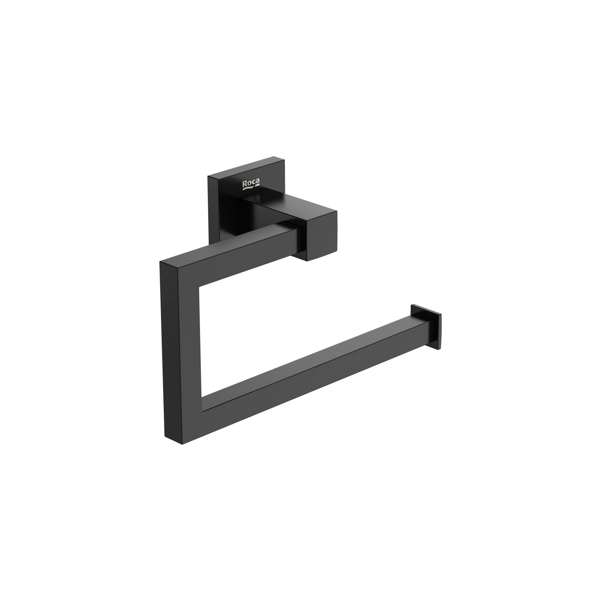 Roca - Toallero de anilla Hotels Square Negro Mate A817610C40 - BricoandPool