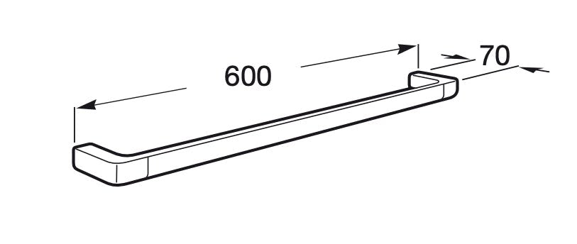Roca - Toallero de lavabo Tempo 600 mm Negro Titanio Cepillado A817030NM0 - BricoandPool