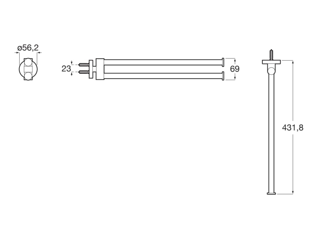 Roca - Toallero doble giratorio Hotels Round 69 x 56 x 432 mm Cromado A817578C00 - BricoandPool