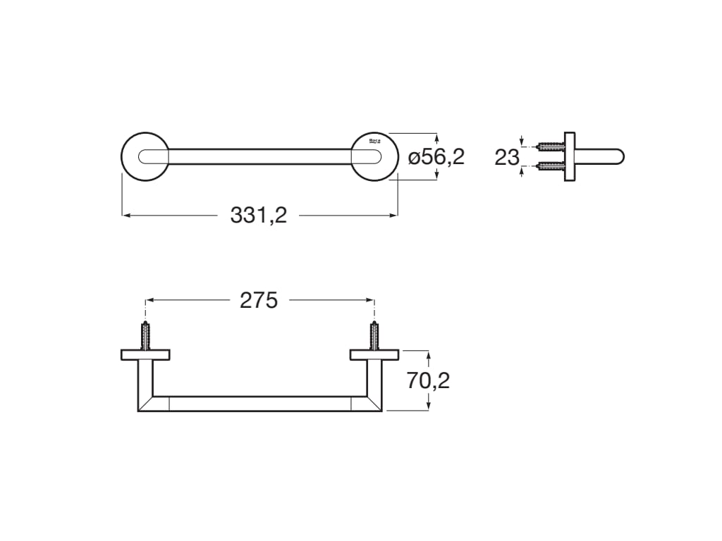 Roca - Toallero Hotels Round 300 mm Negro Mate A817576C40 - BricoandPool