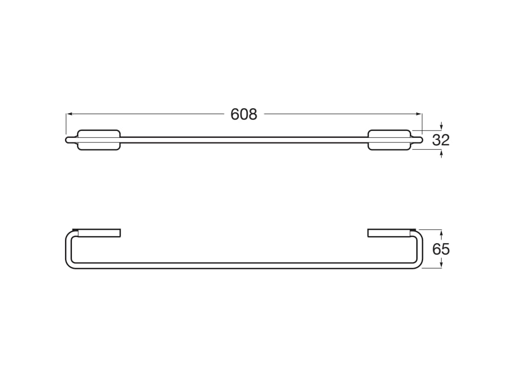 Roca - Toallero Sonata 600 mm Negro Mate A817726NB0 - BricoandPool