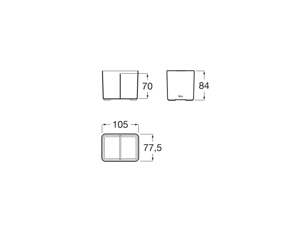 Roca - Vaso de encimera Ona gris Mate A817672C80 - BricoandPool