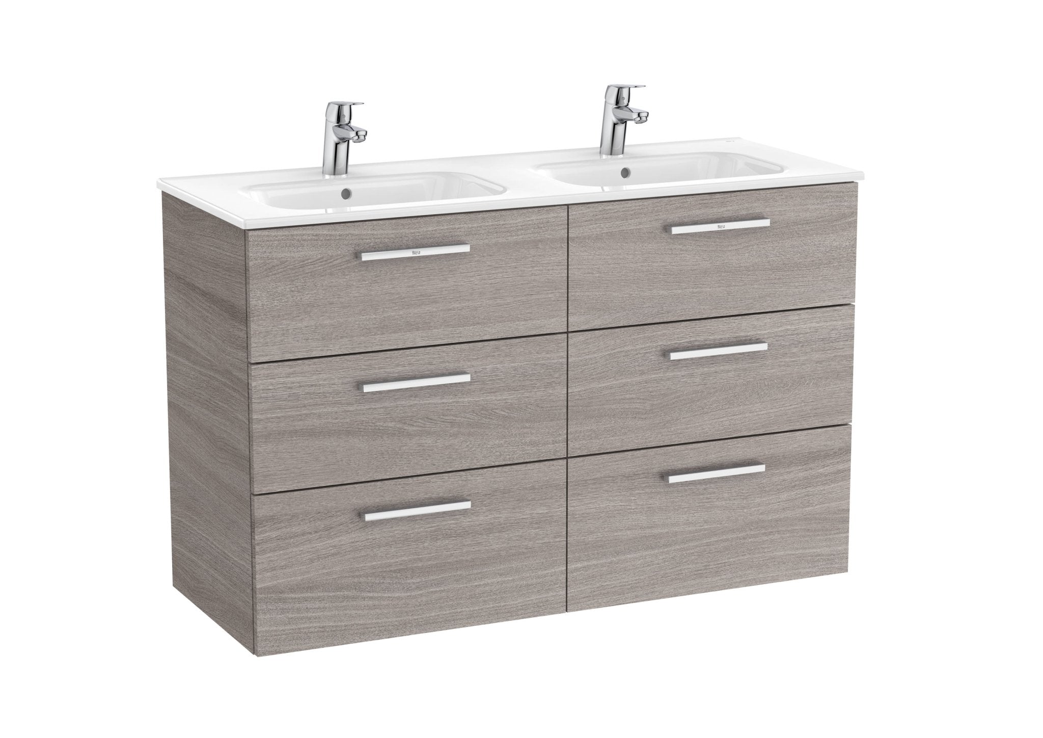 Roca - Victoria Mueble base Unik de seis cajones y lavabo doble - BricoandPool