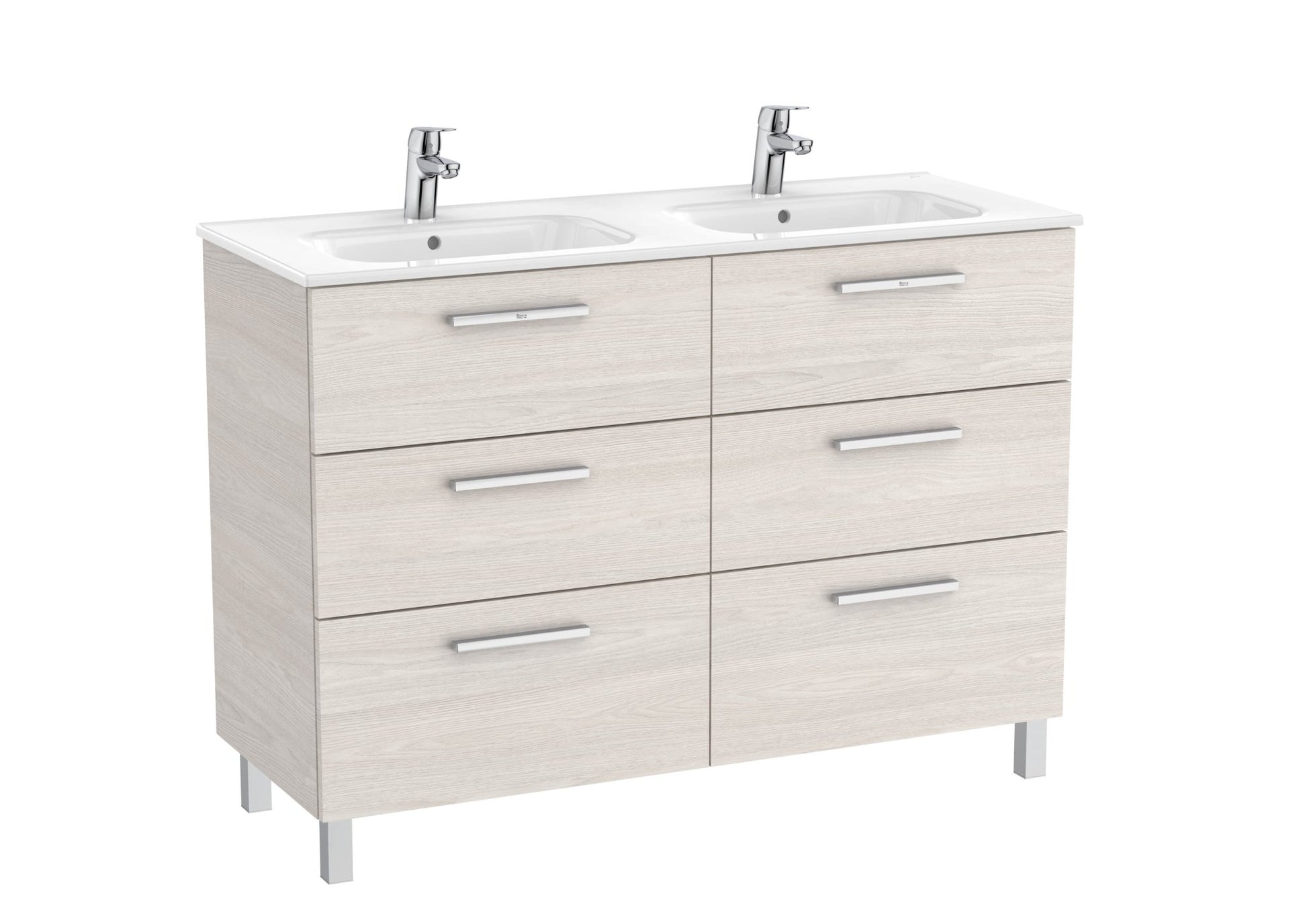 Roca - Victoria Mueble base Unik de seis cajones y lavabo doble - BricoandPool