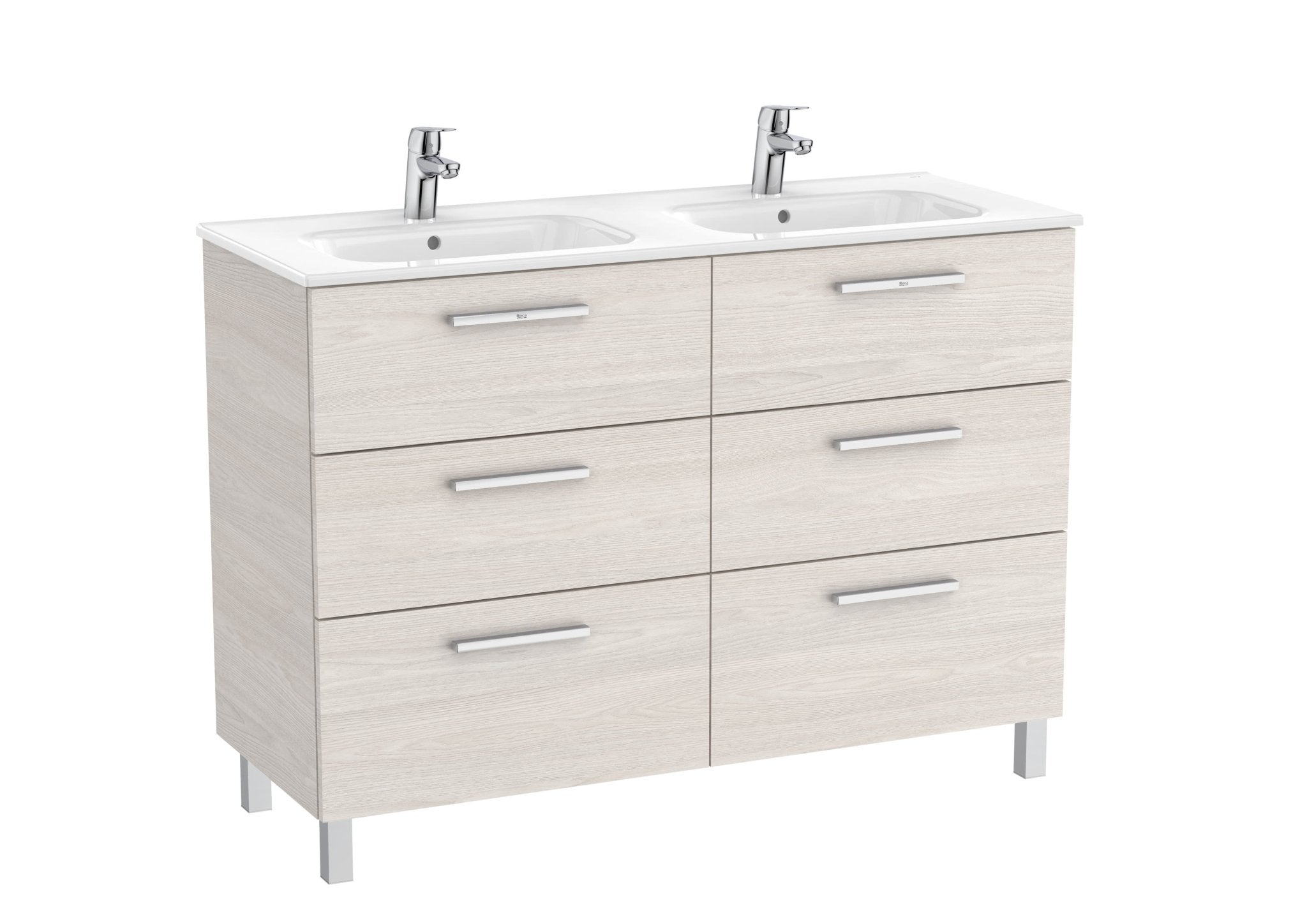 Roca - Victoria Mueble base Unik de seis cajones y lavabo doble - BricoandPool