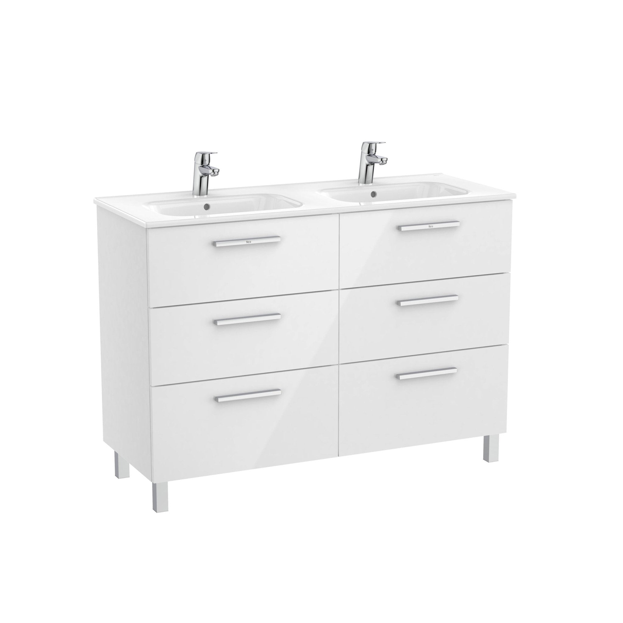 Roca - Victoria Mueble base Unik de seis cajones y lavabo doble - BricoandPool