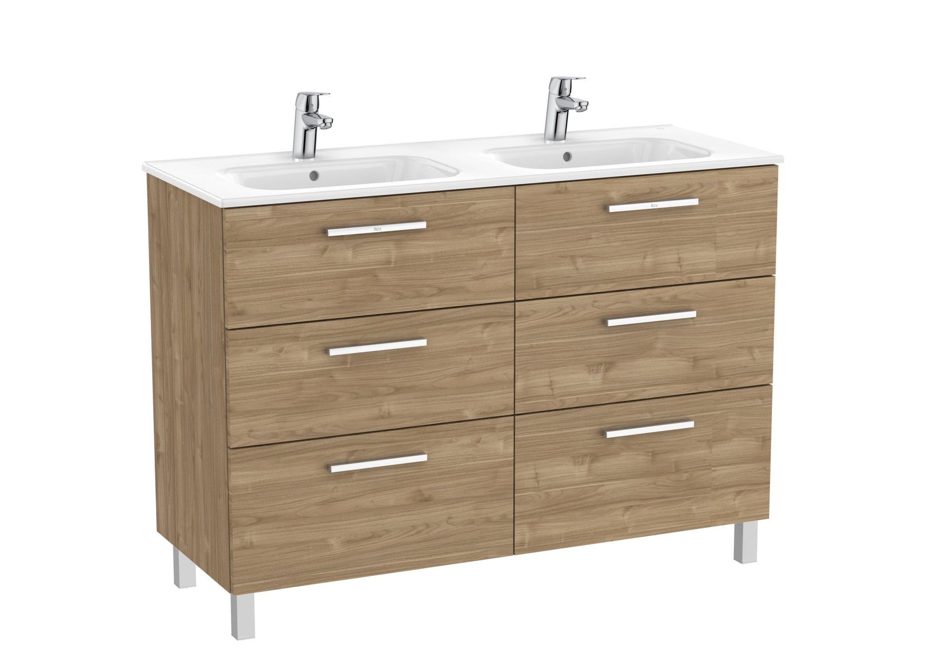 Roca - Victoria Mueble base Unik de seis cajones y lavabo doble - BricoandPool