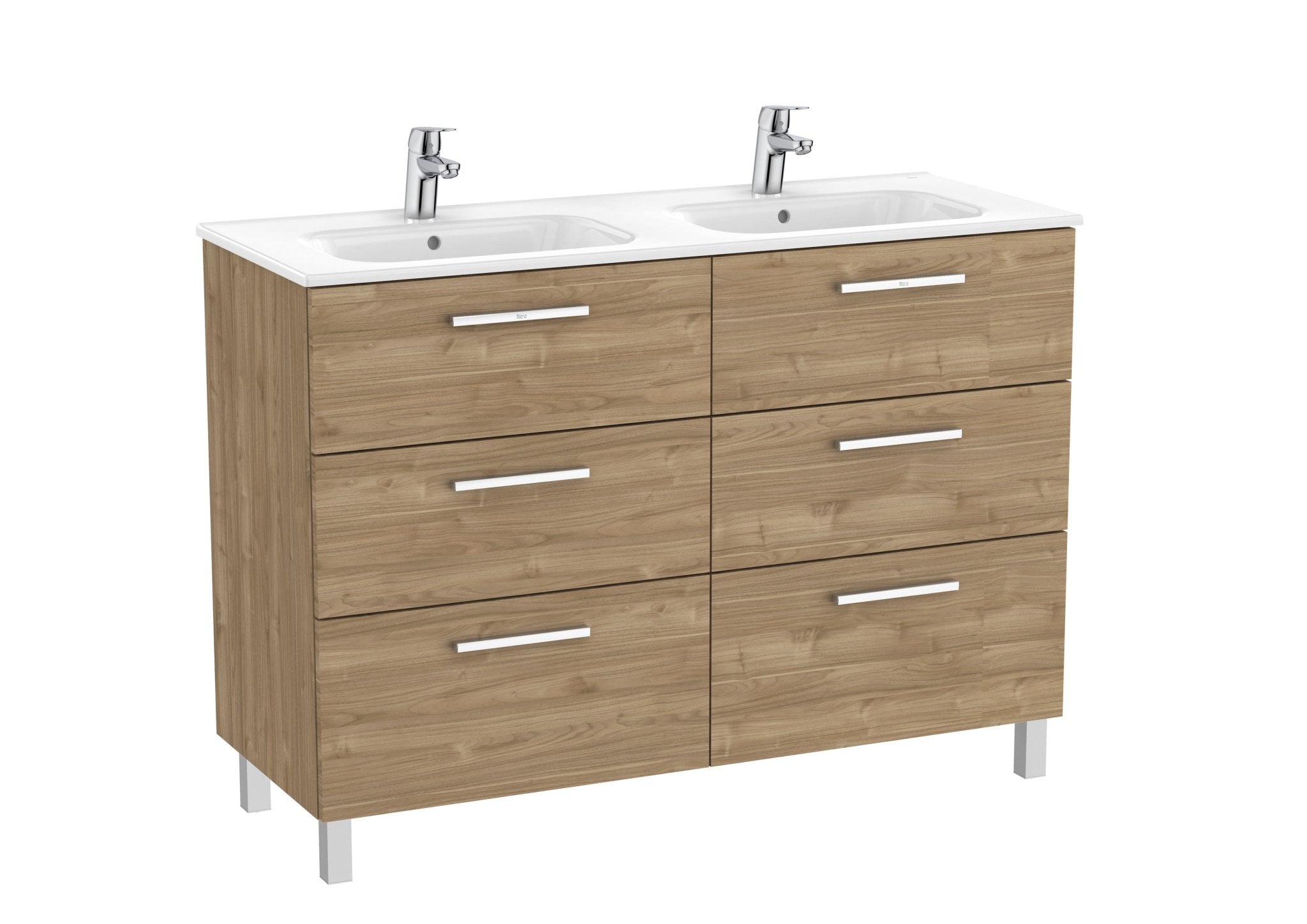 Roca - Victoria Mueble base Unik de seis cajones y lavabo doble - BricoandPool