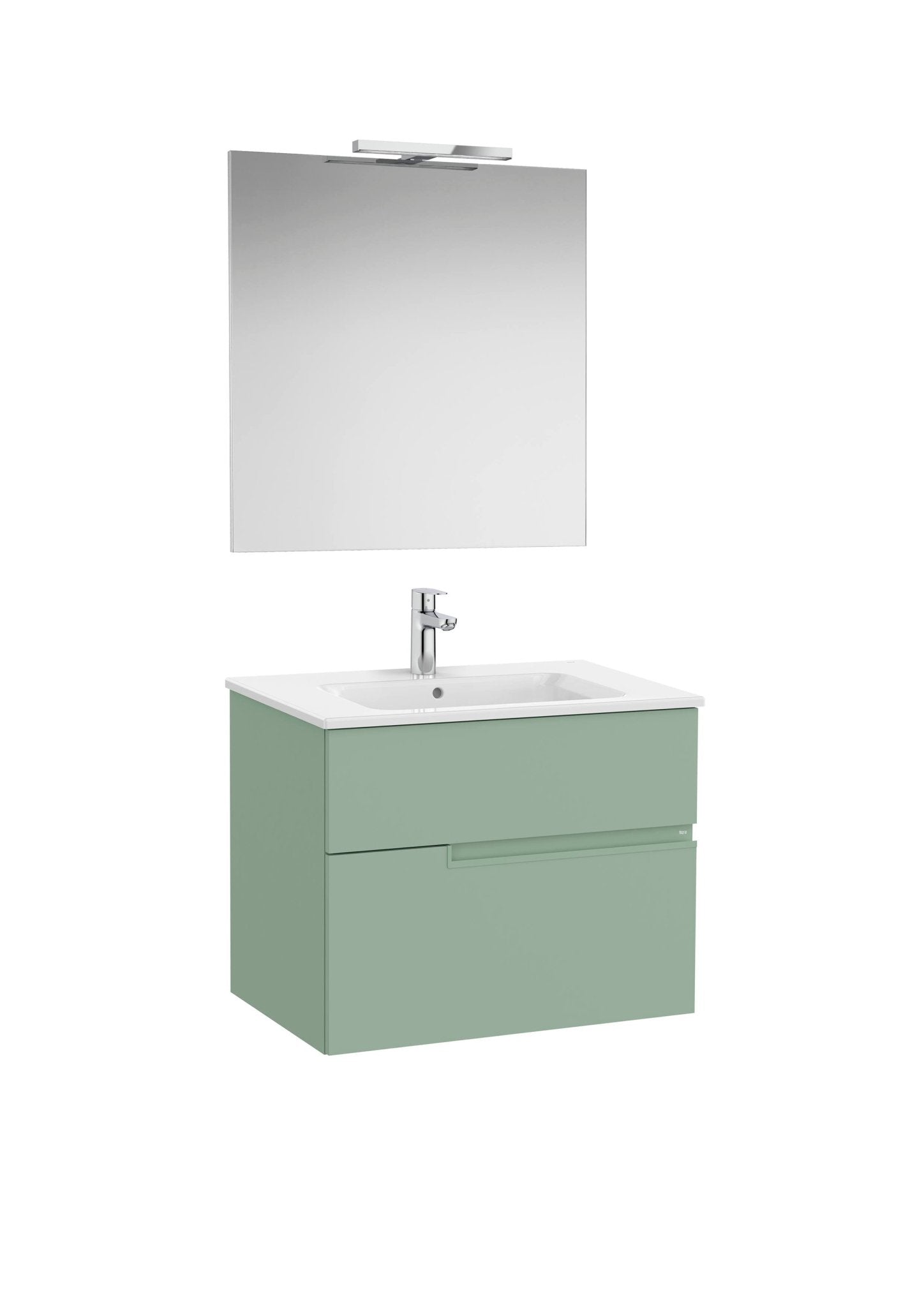 Roca - Victoria - N Mueble base Pack de dos cajones, lavabo, espejo y aplique LED Starlight - BricoandPool