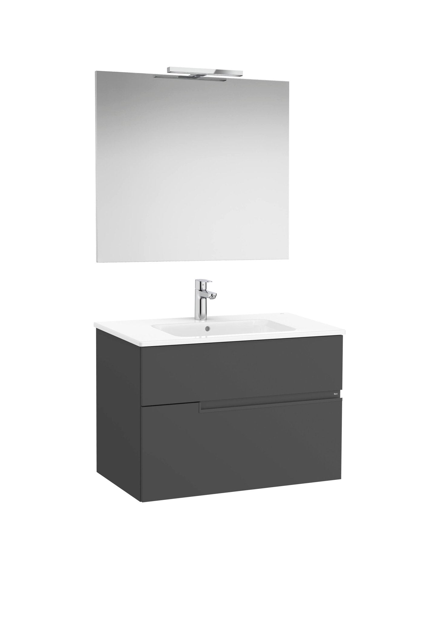 Roca - Victoria - N Mueble base Pack de dos cajones, lavabo, espejo y aplique LED Starlight - BricoandPool