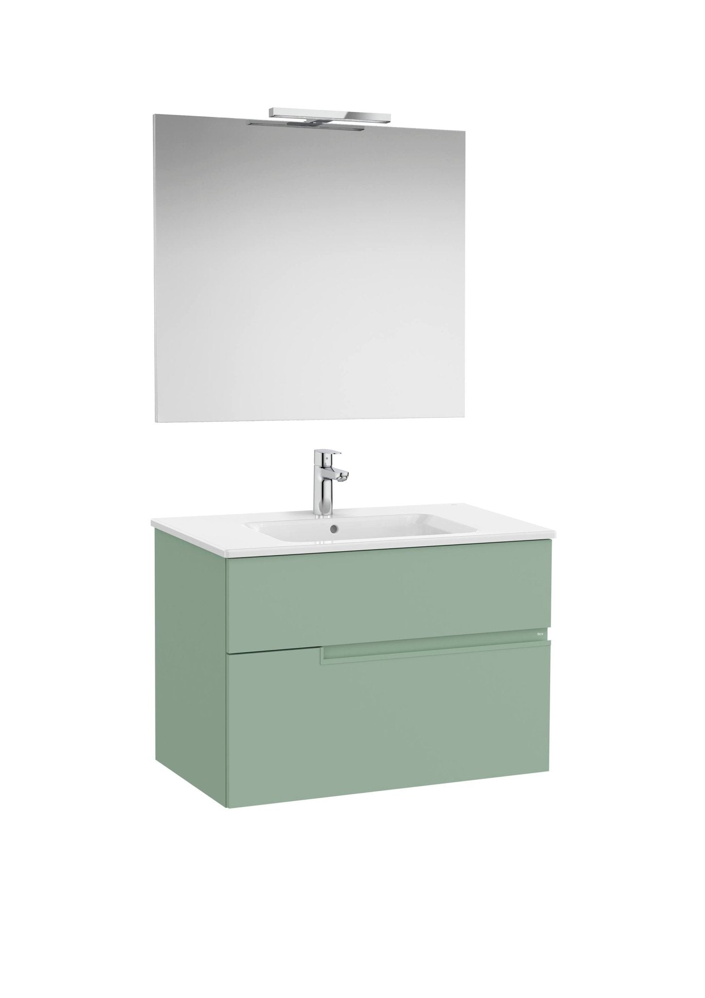Roca - Victoria - N Mueble base Pack de dos cajones, lavabo, espejo y aplique LED Starlight - BricoandPool
