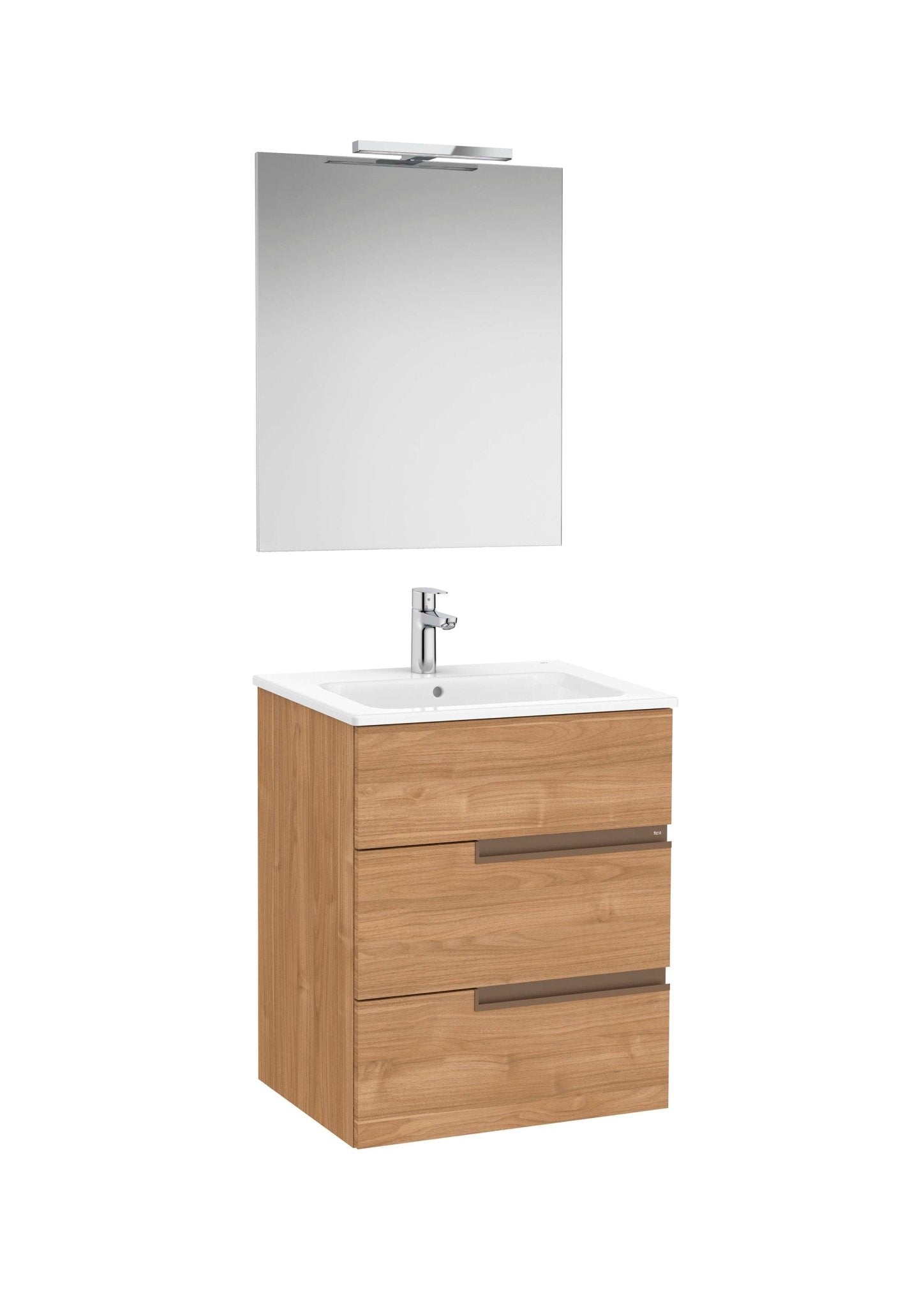 Roca - Victoria - N Mueble base Pack de tres cajones, lavabo, espejo y aplique LED Starlight - BricoandPool