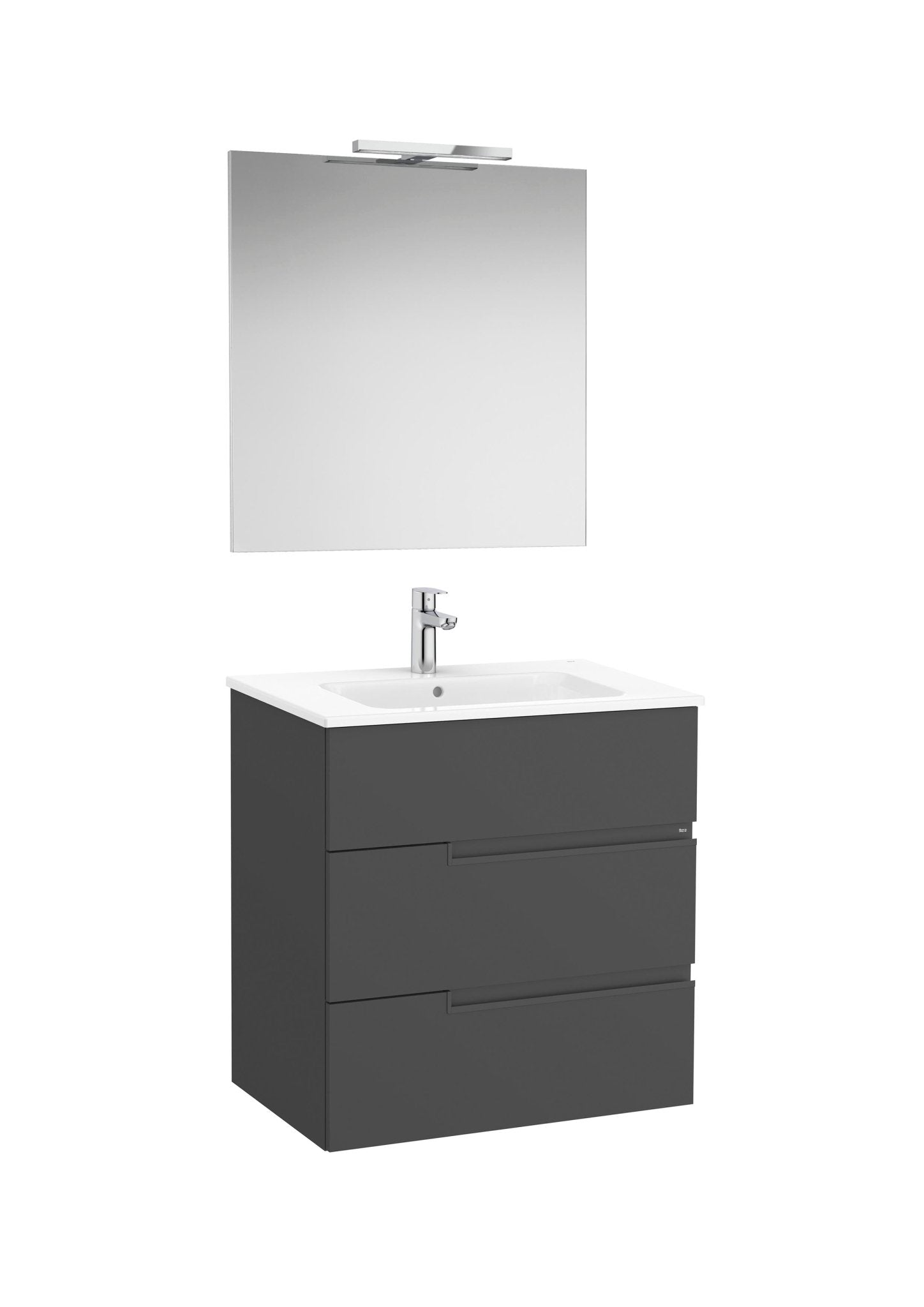 Roca - Victoria - N Mueble base Pack de tres cajones, lavabo, espejo y aplique LED Starlight - BricoandPool