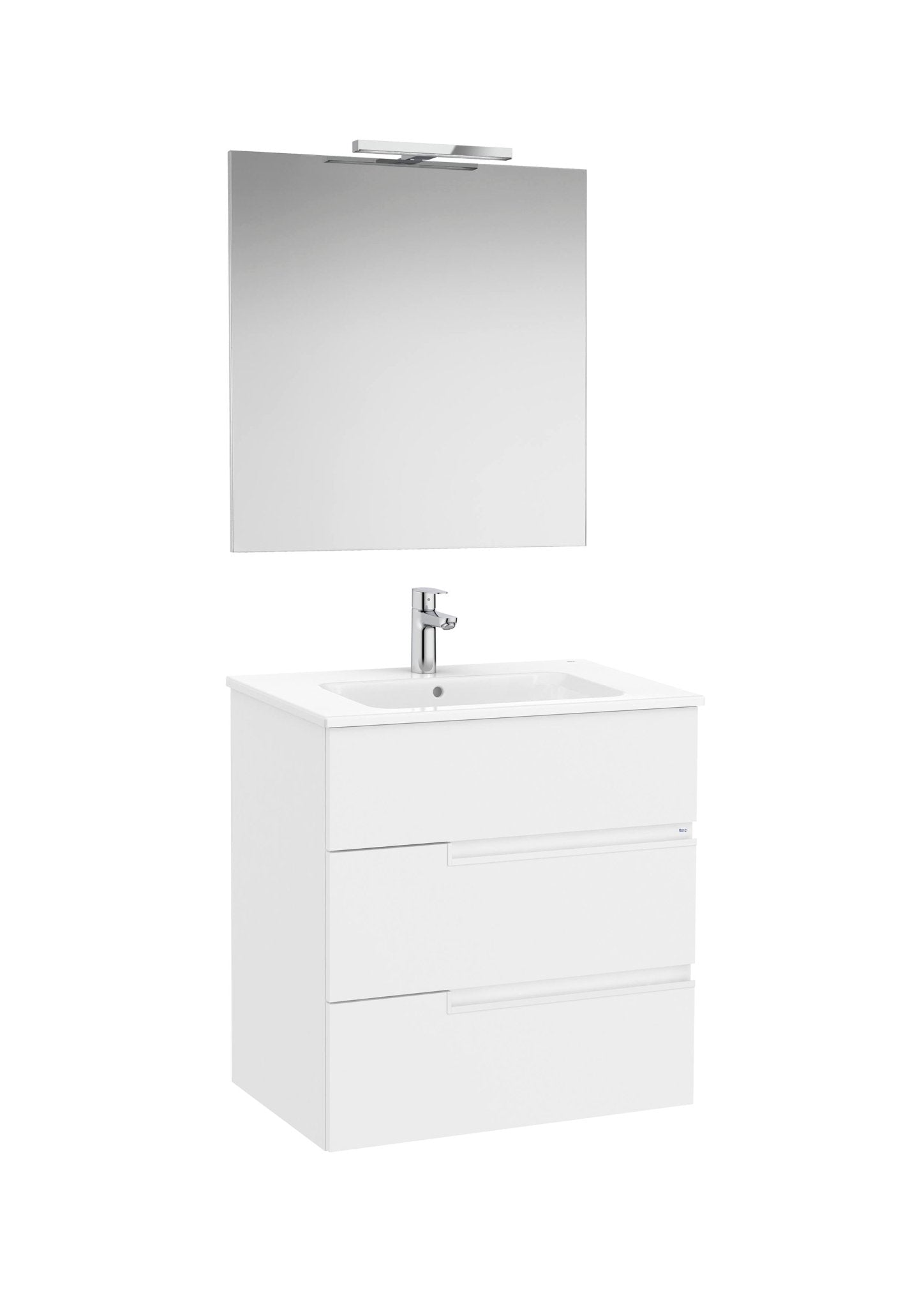 Roca - Victoria - N Mueble base Pack de tres cajones, lavabo, espejo y aplique LED Starlight - BricoandPool