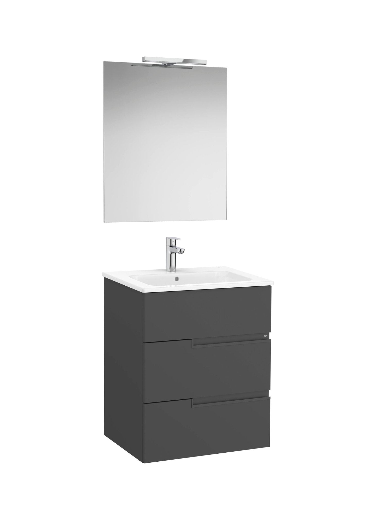 Roca - Victoria - N Mueble base Pack de tres cajones, lavabo, espejo y aplique LED Starlight - BricoandPool