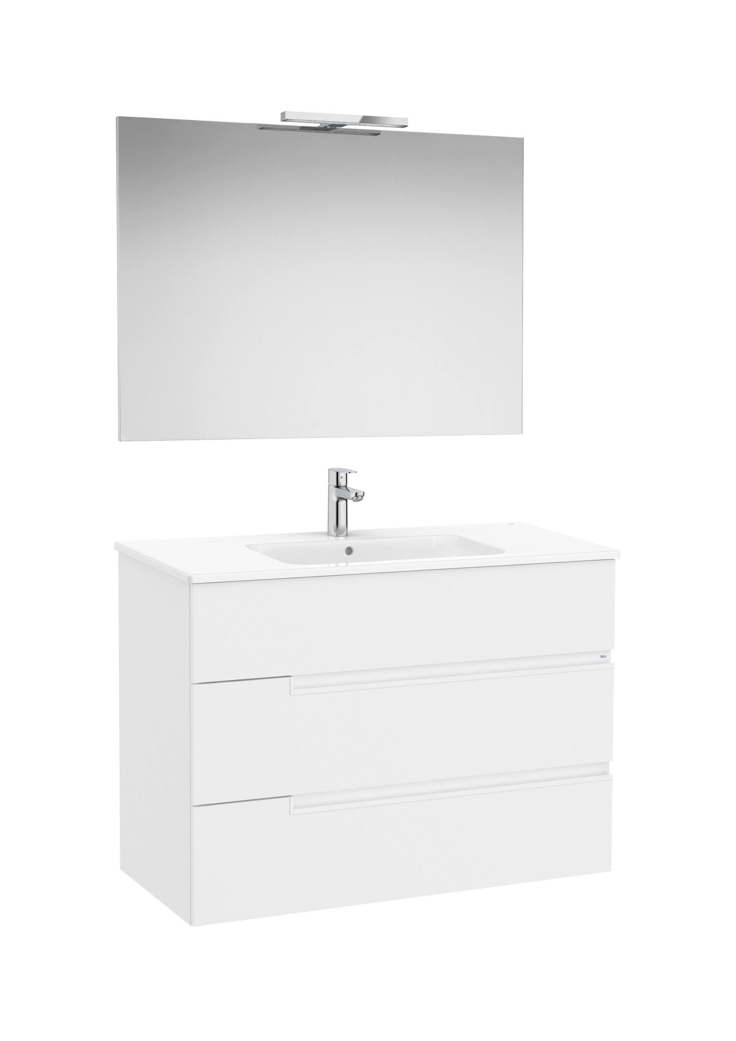 Roca - Victoria - N Mueble base Pack de tres cajones, lavabo, espejo y aplique LED Starlight - BricoandPool