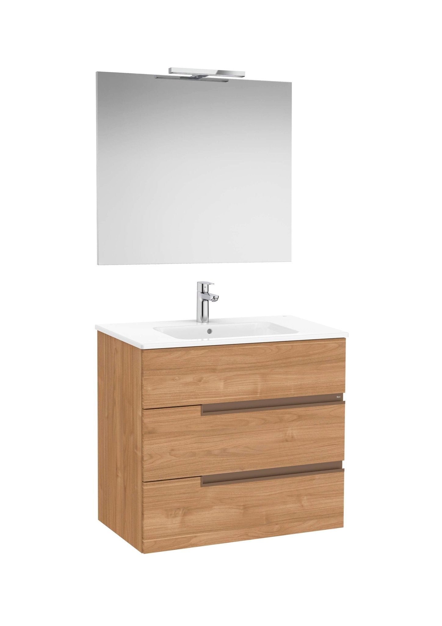 Roca - Victoria - N Mueble base Pack de tres cajones, lavabo, espejo y aplique LED Starlight - BricoandPool