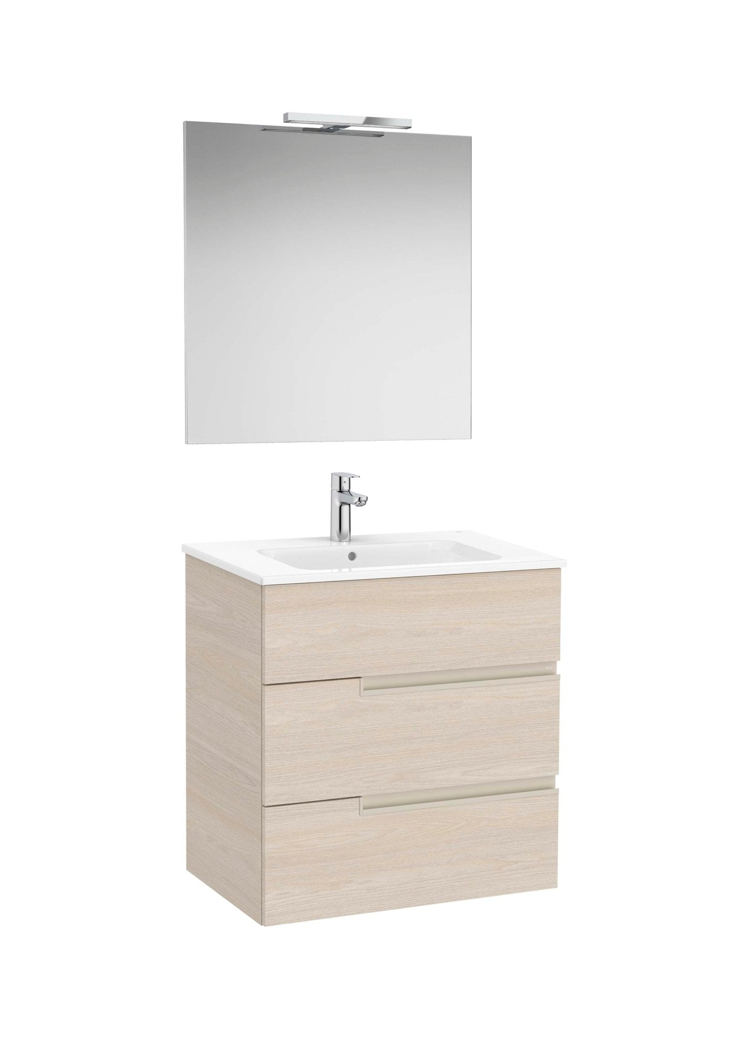 Roca - Victoria - N Mueble base Pack de tres cajones, lavabo, espejo y aplique LED Starlight - BricoandPool