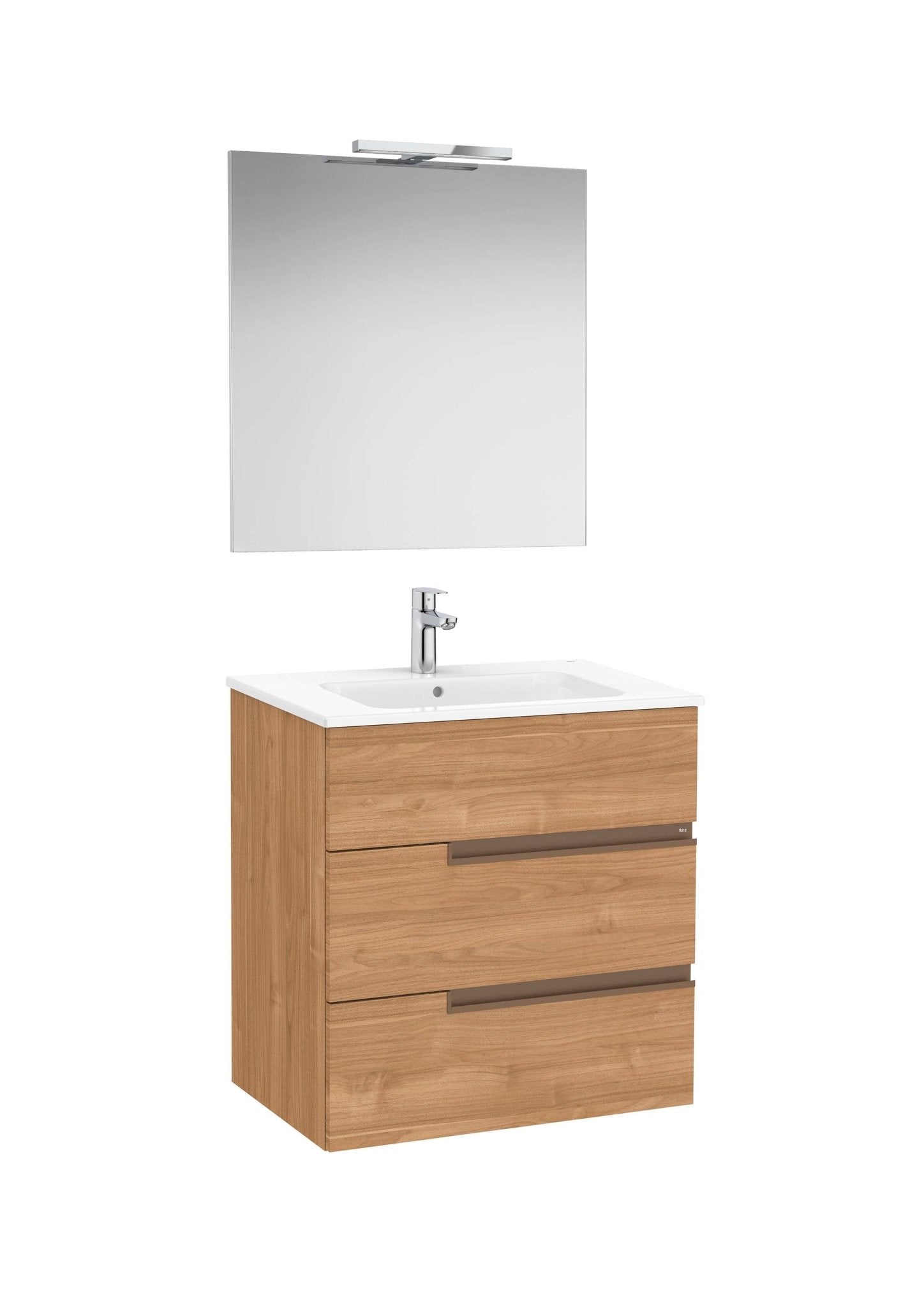 Roca - Victoria - N Mueble base Pack de tres cajones, lavabo, espejo y aplique LED Starlight - BricoandPool