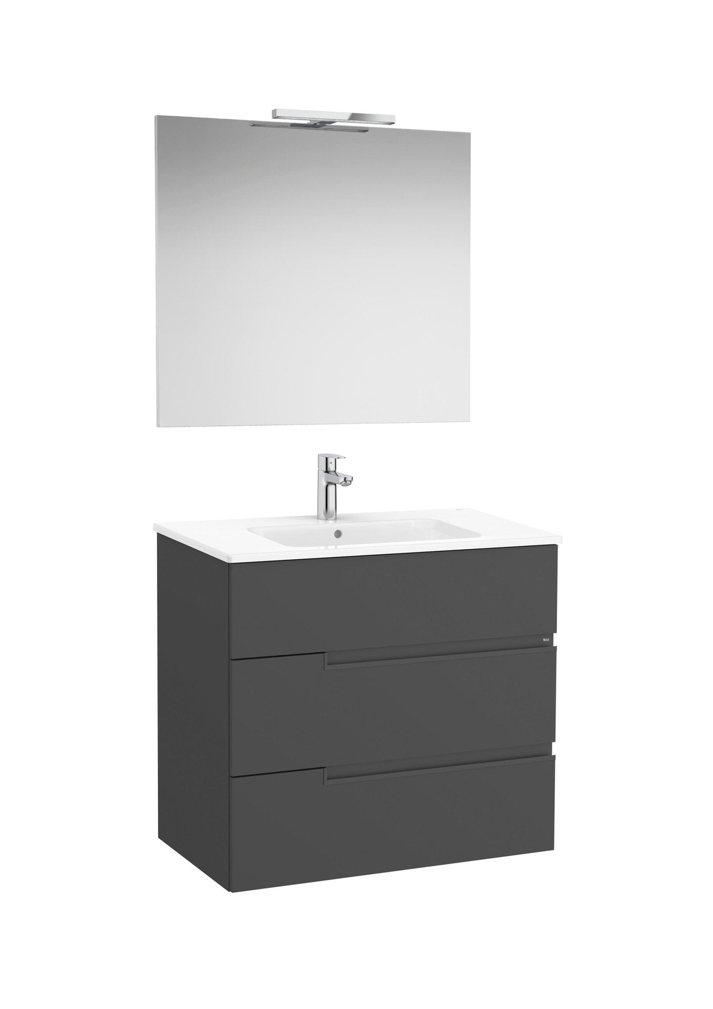 Roca - Victoria - N Mueble base Pack de tres cajones, lavabo, espejo y aplique LED Starlight - BricoandPool