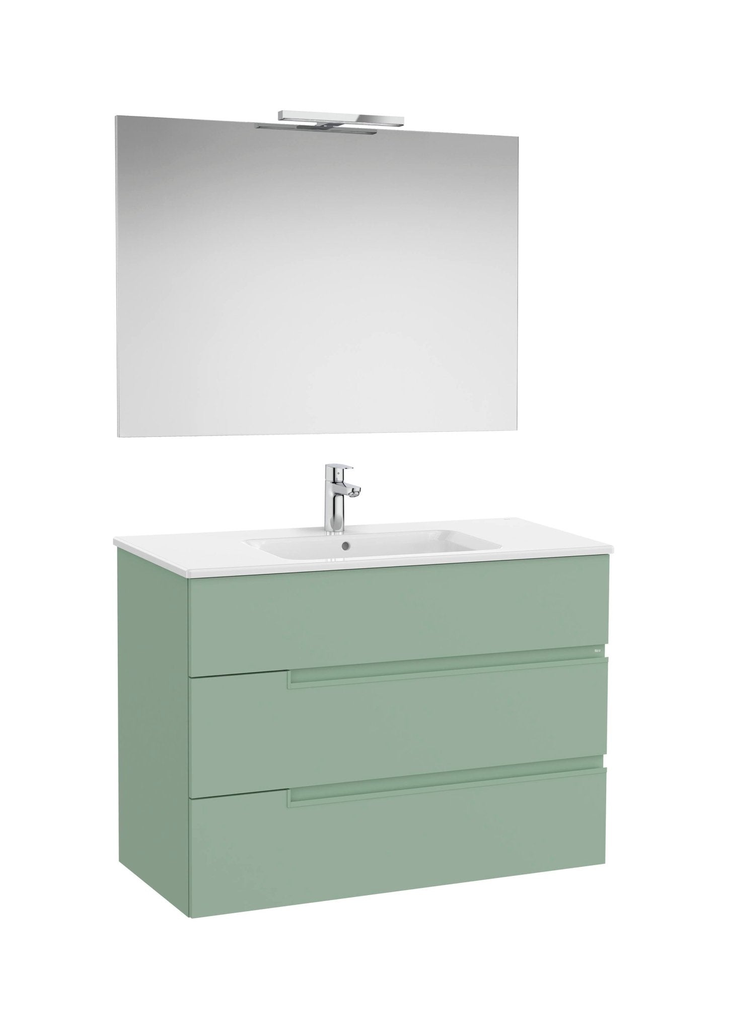 Roca - Victoria - N Mueble base Pack de tres cajones, lavabo, espejo y aplique LED Starlight - BricoandPool