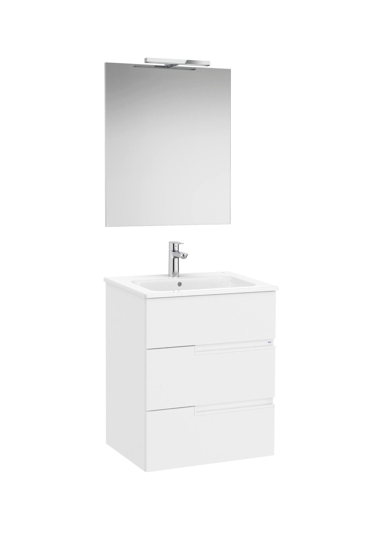 Roca - Victoria - N Mueble base Pack de tres cajones, lavabo, espejo y aplique LED Starlight - BricoandPool