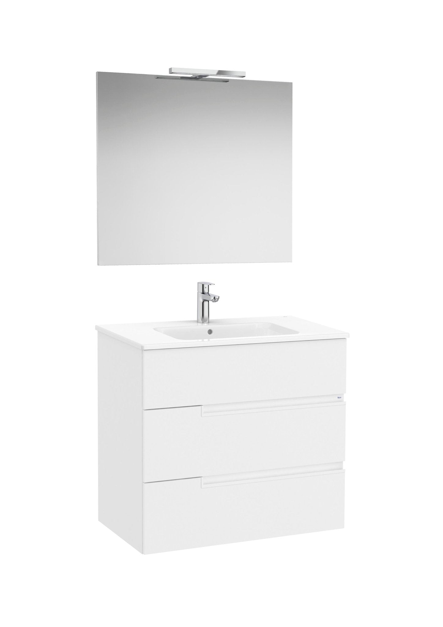 Roca - Victoria - N Mueble base Pack de tres cajones, lavabo, espejo y aplique LED Starlight - BricoandPool