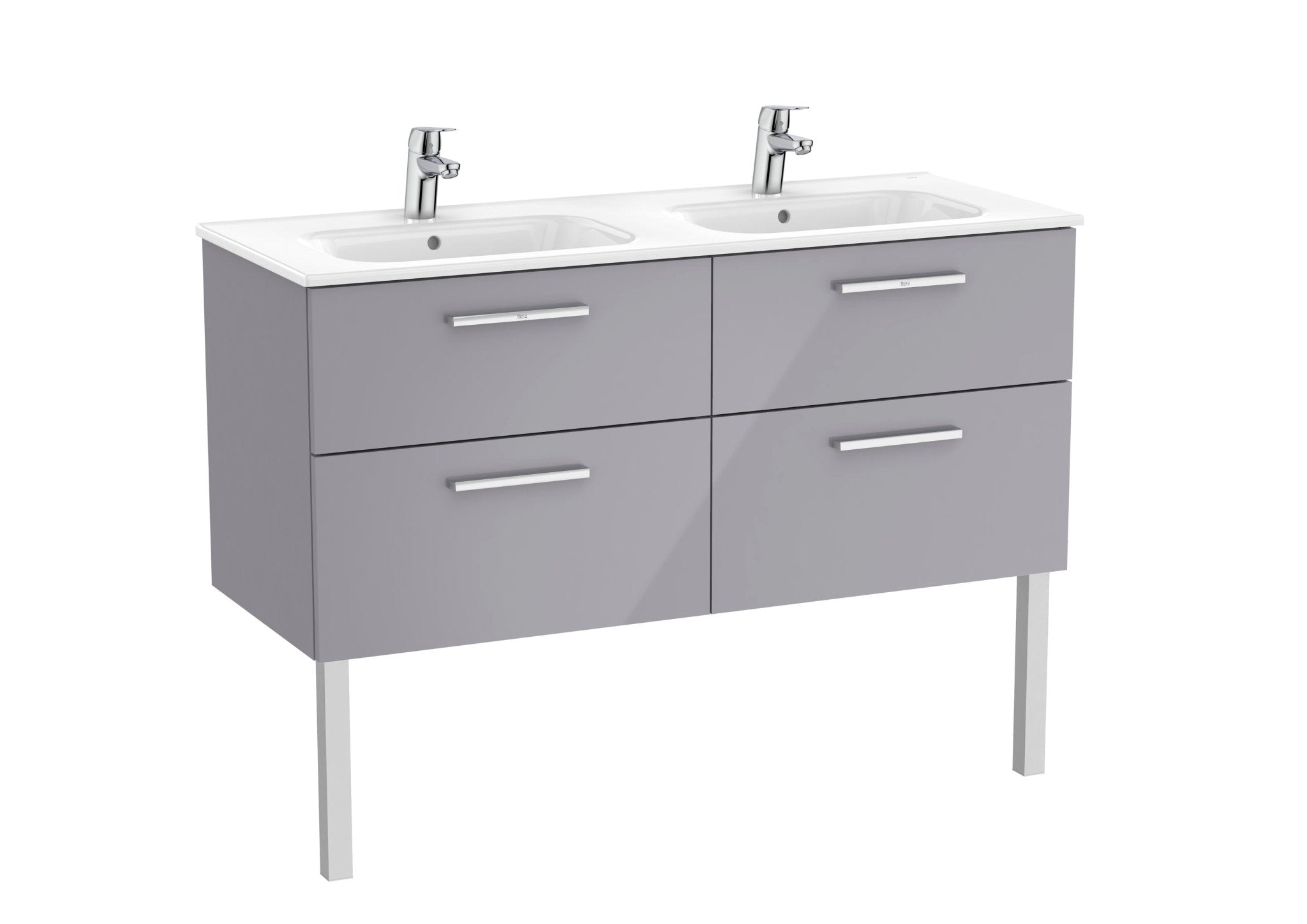 Roca - Victoria - N Mueble base Unik de cuatro cajones y lavabo doble - BricoandPool