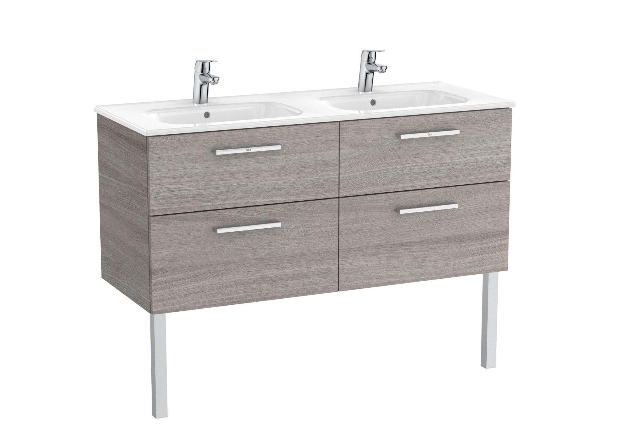 Roca - Victoria - N Mueble base Unik de cuatro cajones y lavabo doble - BricoandPool