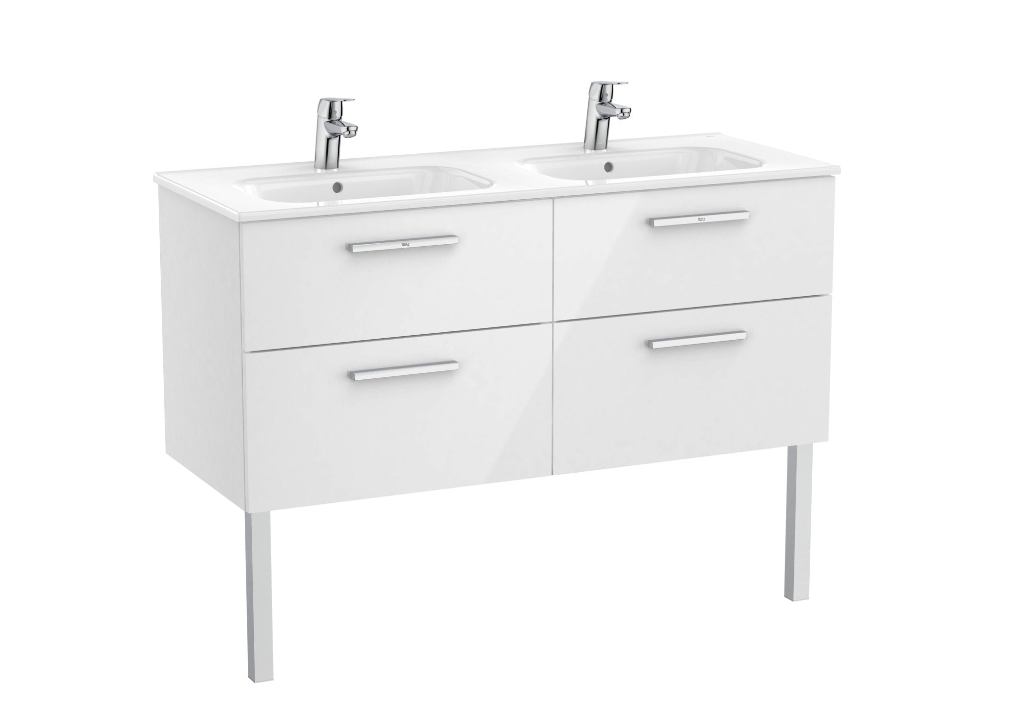 Roca - Victoria - N Mueble base Unik de cuatro cajones y lavabo doble - BricoandPool