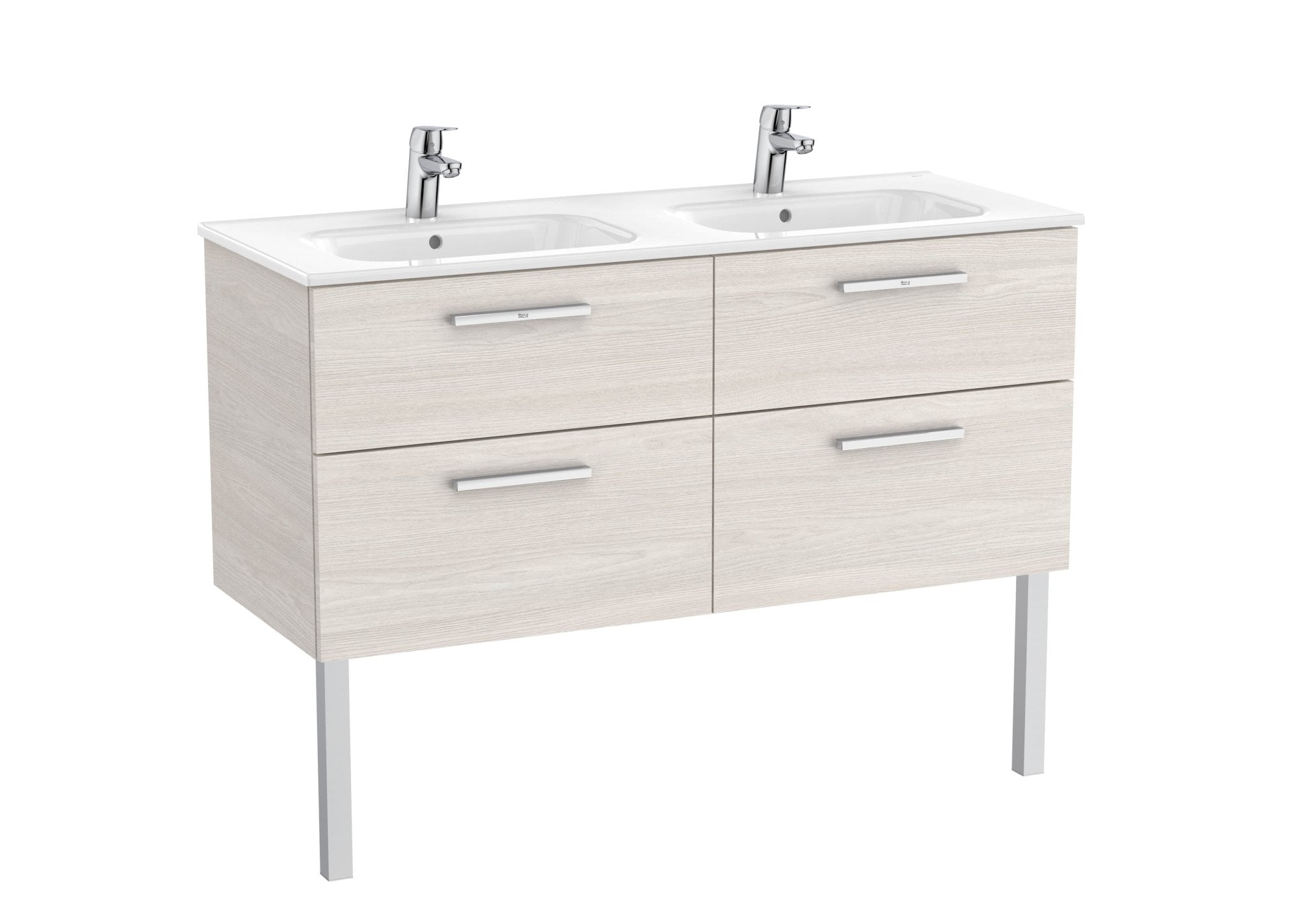 Roca - Victoria - N Mueble base Unik de cuatro cajones y lavabo doble - BricoandPool
