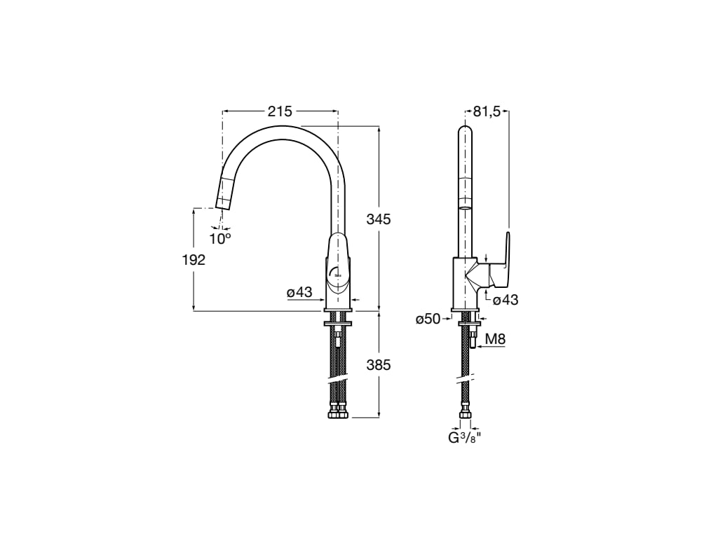 Roca - Victoria Plus grifería para cocina con caño alto giratorio, cromado A5A844FC00. - BricoandPool