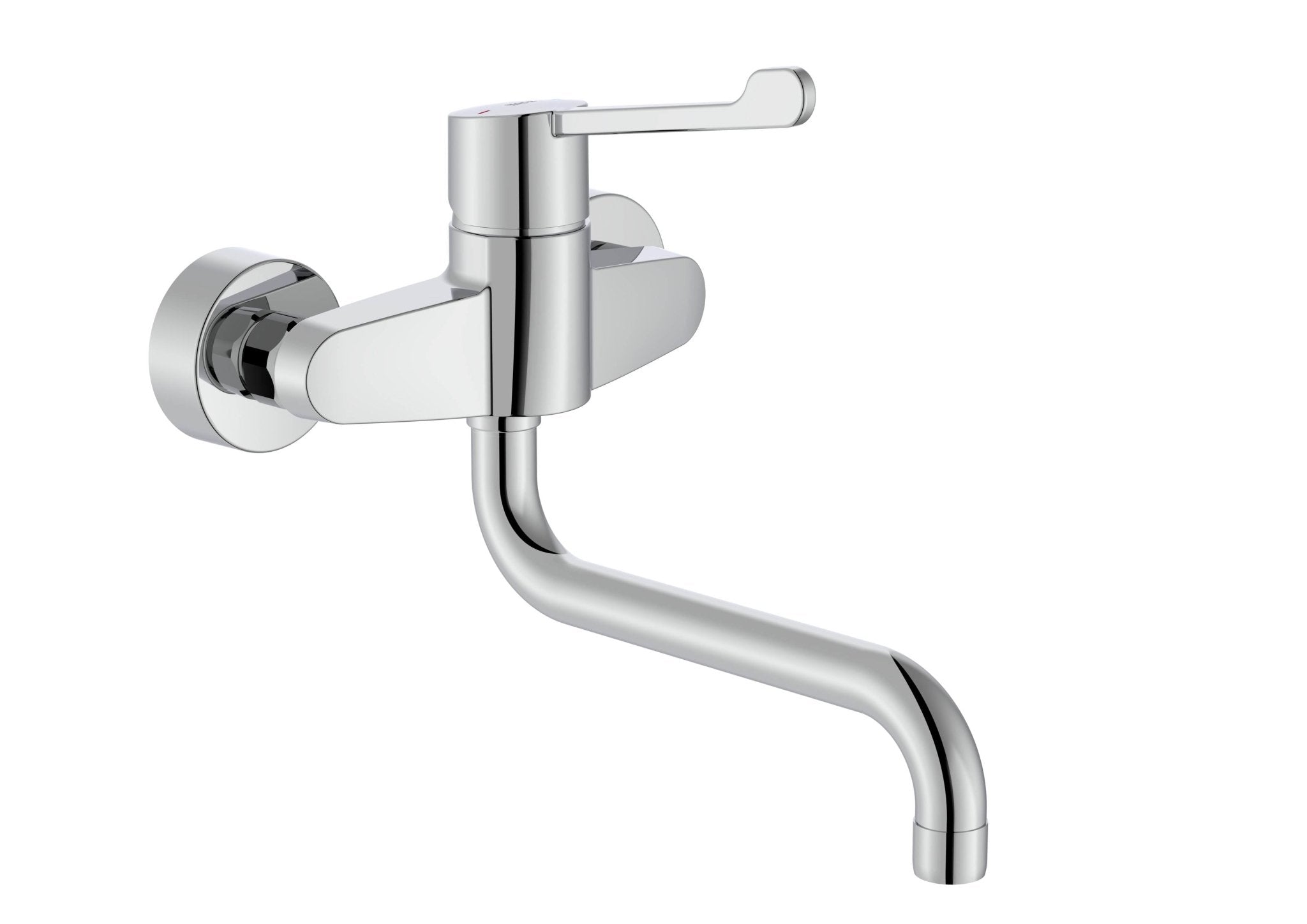 Roca - Victoria Pro mezclador para lavabo, cocina o lavadero con caño inferior giratorio y maneta ergonómica alargada, cromado A5A765GC00. - BricoandPool