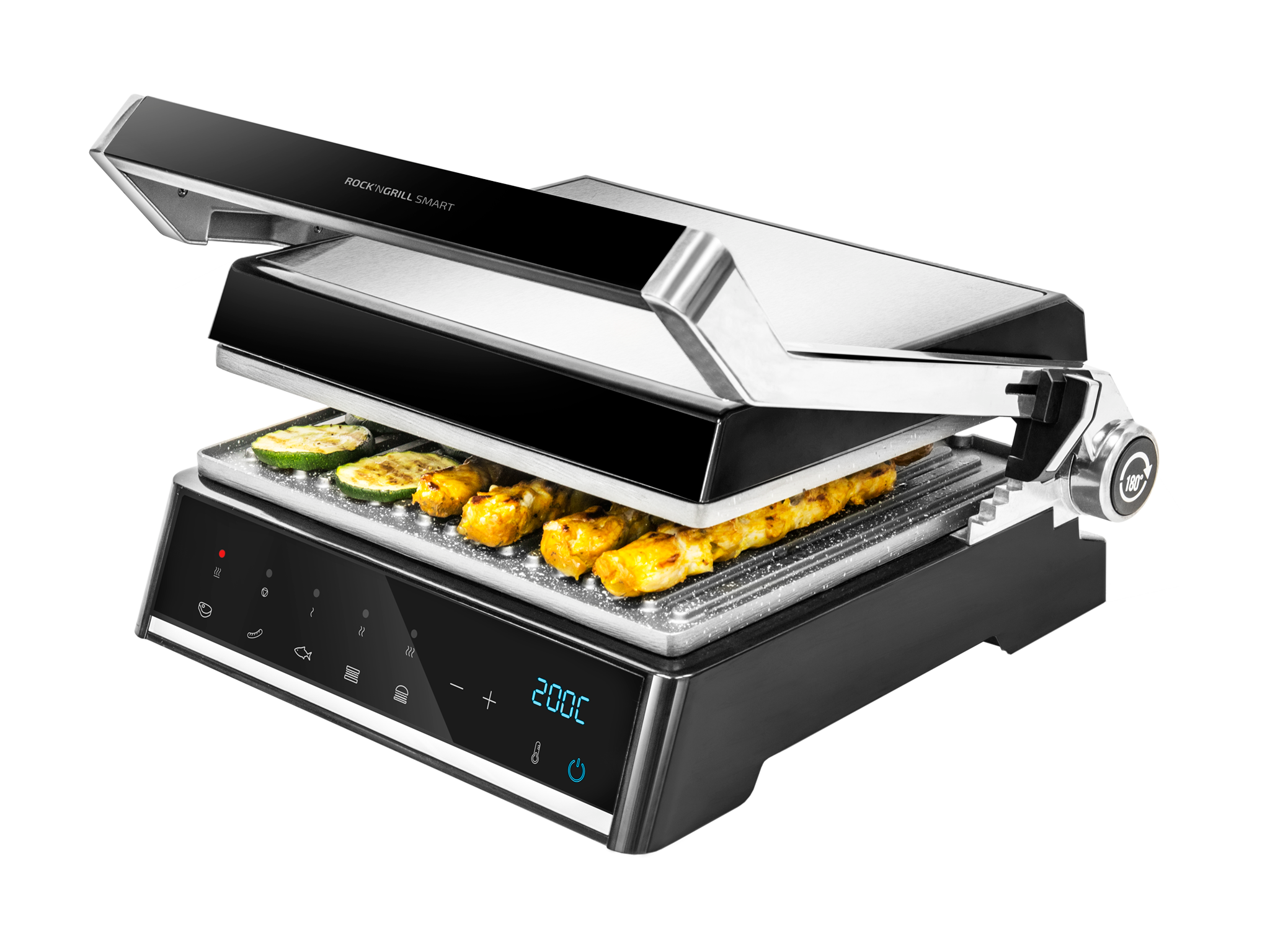 Cecotec Parrilla Eléctrica RockNGrill Smart Con AutoCook Y Revestimiento RockStone 2000 W