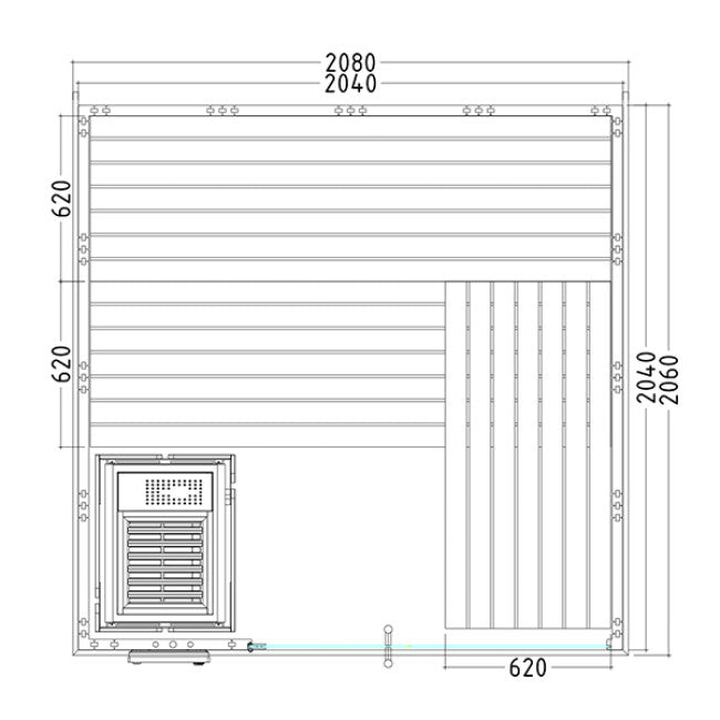 Sauna de Vapor Alaska Large 3/4 personas - BricoandPool