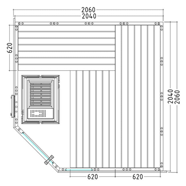 Sauna de Vapor Komfort Corner 3/4 personas - BricoandPool