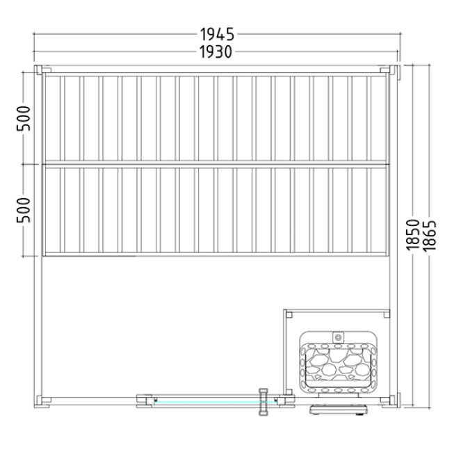 Sauna Vapor Basic Large 2/3 personas - BricoandPool
