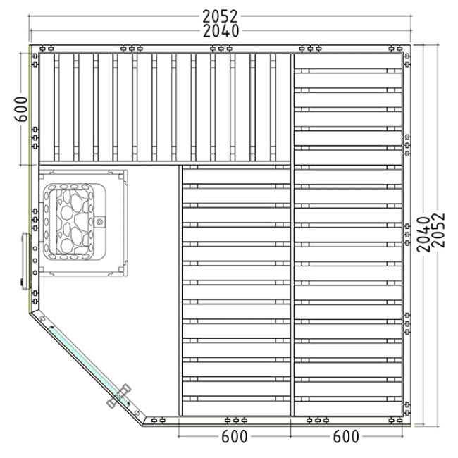 Sauna Vapor Wellfun Corner 3/4 personas - BricoandPool